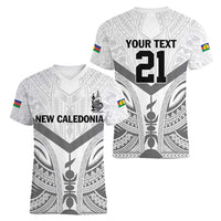 New Caledonia Football Custom Women V-Neck T-Shirt Go Champions Les Cagous LT9 - Polynesian Pride