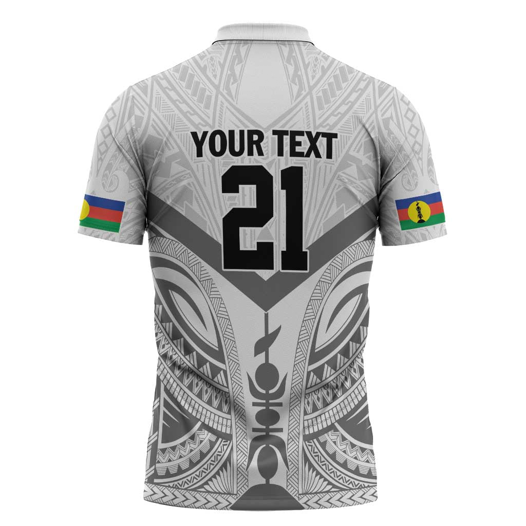 New Caledonia Football Custom Zipper Polo Shirt Go Champions Les Cagous LT9 - Polynesian Pride