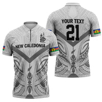 New Caledonia Football Custom Zipper Polo Shirt Go Champions Les Cagous LT9 - Polynesian Pride