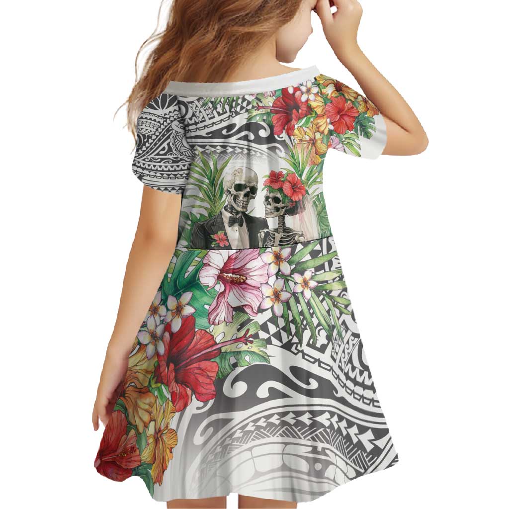 Skeleton Love for Valentines Day Family Matching Long Sleeve Bodycon Dress and Hawaiian Shirt Polynesian Tribal Love Forever LT9 - Polynesian Pride