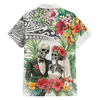 Skeleton Love for Valentines Day Family Matching Short Sleeve Bodycon Dress and Hawaiian Shirt Polynesian Tribal Love Forever LT9 - Polynesian Pride