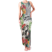 Skeleton Love for Valentines Day Family Matching Tank Maxi Dress and Hawaiian Shirt Polynesian Tribal Love Forever LT9 Mom's Dress White - Polynesian Pride