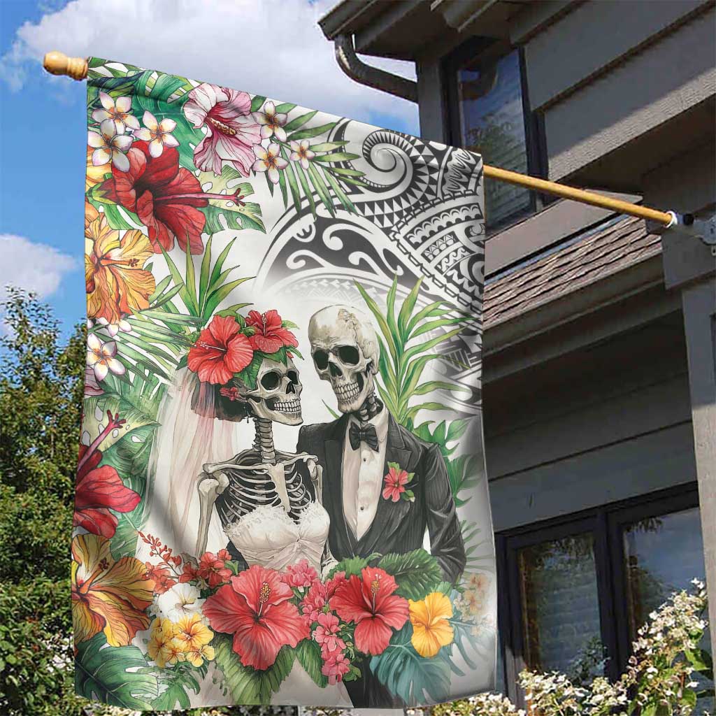 Skeleton Love for Valentines Day Garden Flag Polynesian Tribal Love Forever LT9 - Polynesian Pride