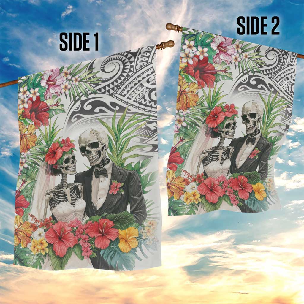 Skeleton Love for Valentines Day Garden Flag Polynesian Tribal Love Forever LT9 - Polynesian Pride
