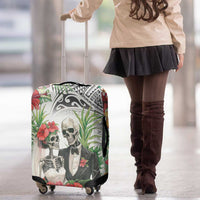Skeleton Love for Valentines Day Luggage Cover Polynesian Tribal Love Forever LT9 - Polynesian Pride