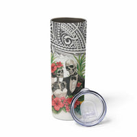 Skeleton Love for Valentines Day Skinny Tumbler Polynesian Tribal Love Forever LT9 - Polynesian Pride