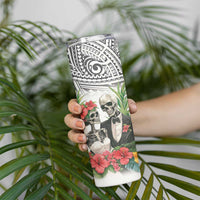 Skeleton Love for Valentines Day Skinny Tumbler Polynesian Tribal Love Forever LT9 - Polynesian Pride