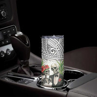 Skeleton Love for Valentines Day Skinny Tumbler Polynesian Tribal Love Forever LT9 - Polynesian Pride