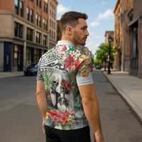 Skeleton Love for Valentine’s Day Zipper Polo Shirt Polynesian Tribal Love Forever - Polynesian Pride