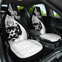 Personalised Tonga Emancipation Day Car Seat Cover Since 1970 Ngatu Tribal Pattern LT9 One Size Black - Polynesian Pride