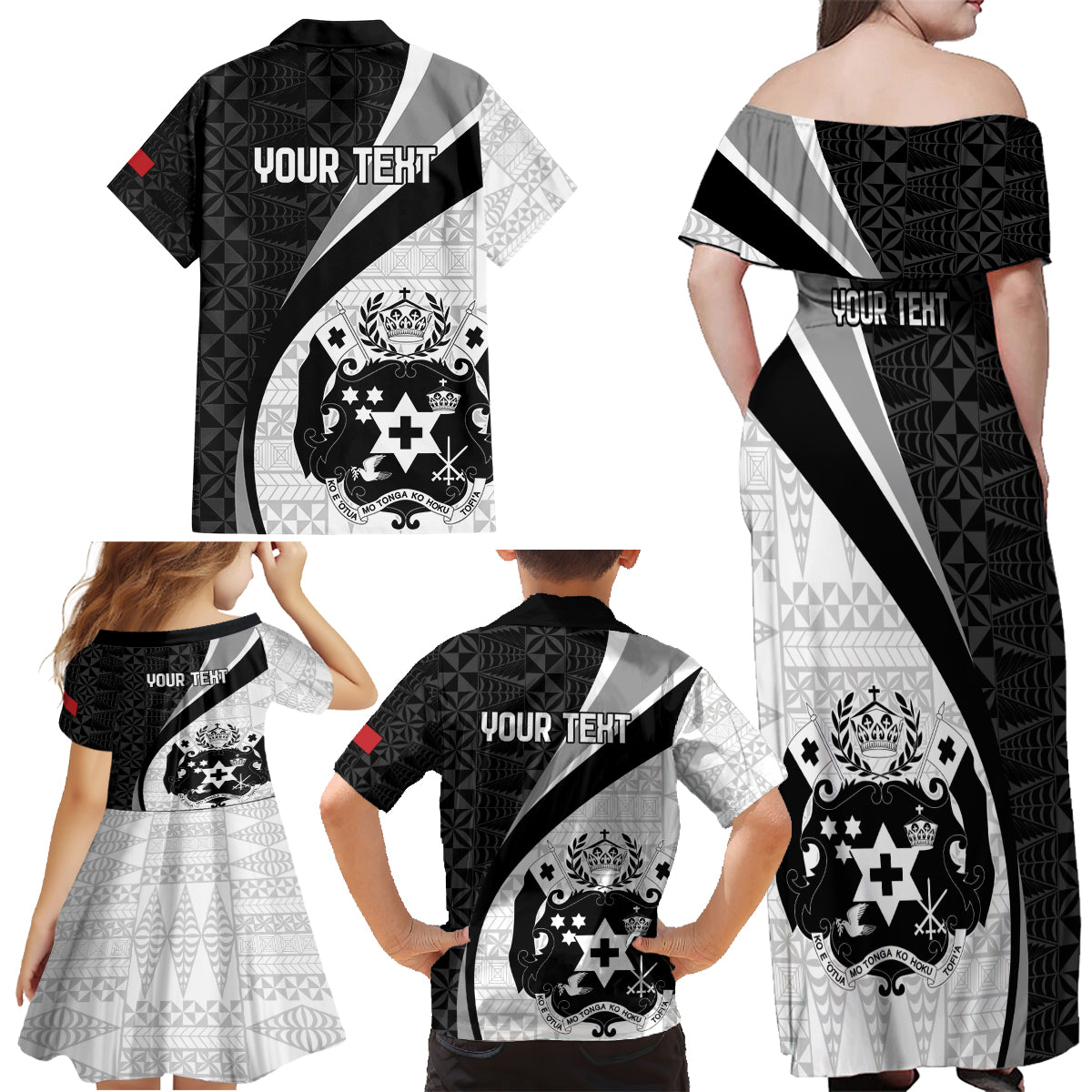 Personalised Tonga Emancipation Day Family Matching Off Shoulder Maxi Dress and Hawaiian Shirt Since 1970 Ngatu Tribal Pattern LT9 - Polynesian Pride