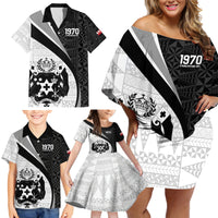 Personalised Tonga Emancipation Day Family Matching Off Shoulder Short Dress and Hawaiian Shirt Since 1970 Ngatu Tribal Pattern LT9 - Polynesian Pride