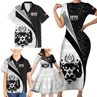 Personalised Tonga Emancipation Day Family Matching Short Sleeve Bodycon Dress and Hawaiian Shirt Since 1970 Ngatu Tribal Pattern LT9 - Polynesian Pride
