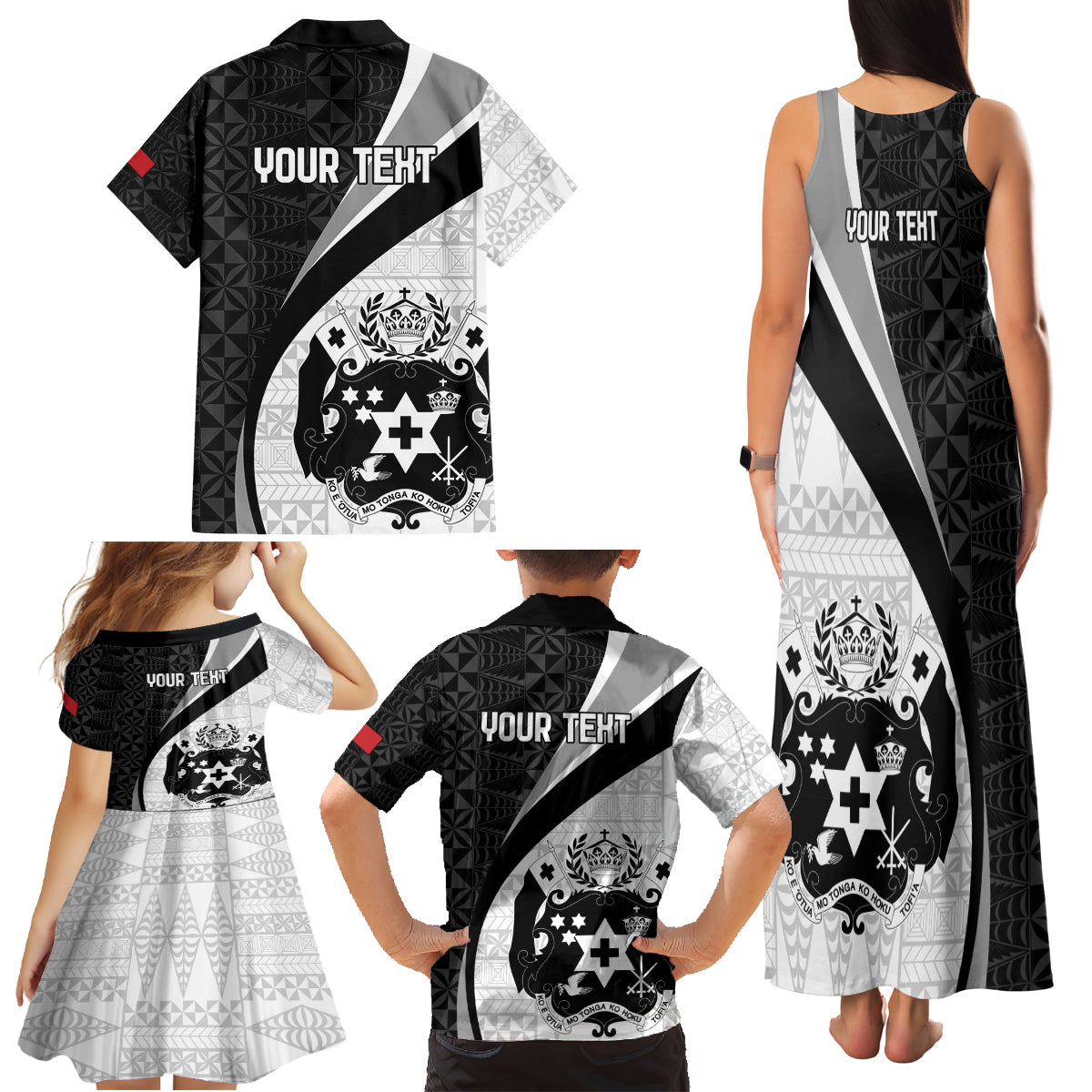 Personalised Tonga Emancipation Day Family Matching Tank Maxi Dress and Hawaiian Shirt Since 1970 Ngatu Tribal Pattern LT9 - Polynesian Pride