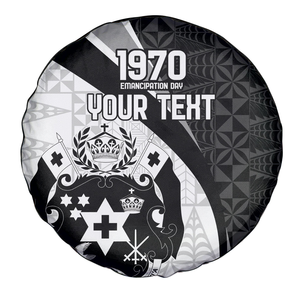 Personalised Tonga Emancipation Day Spare Tire Cover Since 1970 Ngatu Tribal Pattern LT9 - Polynesian Pride