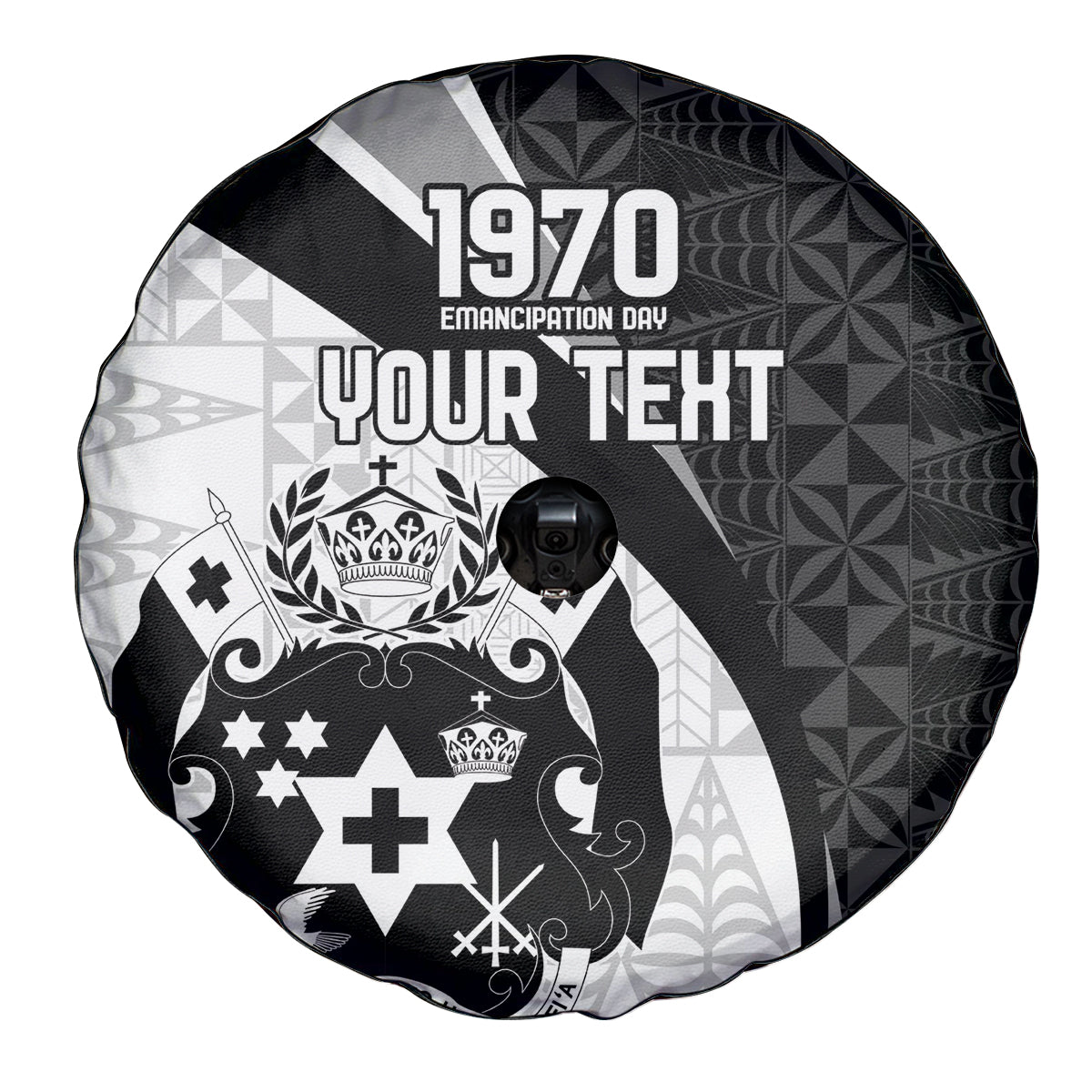 Personalised Tonga Emancipation Day Spare Tire Cover Since 1970 Ngatu Tribal Pattern LT9 - Polynesian Pride