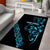 All Black Maori Tribal Tattoo Personalised Area Rug Polynesian Style