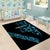 All Black Maori Tribal Tattoo Personalised Area Rug Polynesian Style