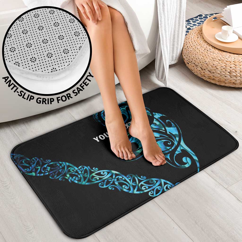 All Black Maori Tribal Tattoo Personalised Bathroom Set Polynesian Style - Polynesian Pride