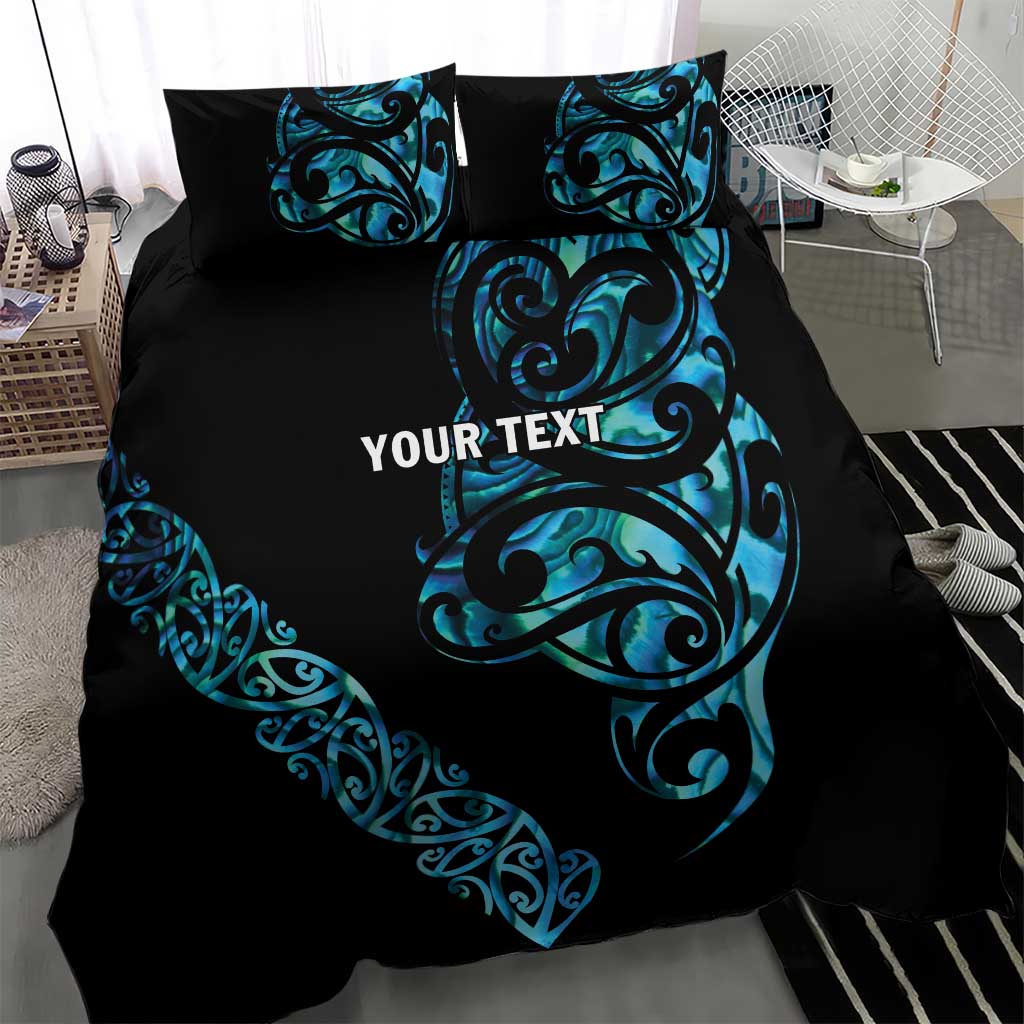 All Black Maori Tribal Tattoo Personalised Bedding Set Polynesian Style