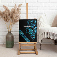 All Black Maori Tribal Tattoo Personalised Canvas Wall Art Polynesian Style