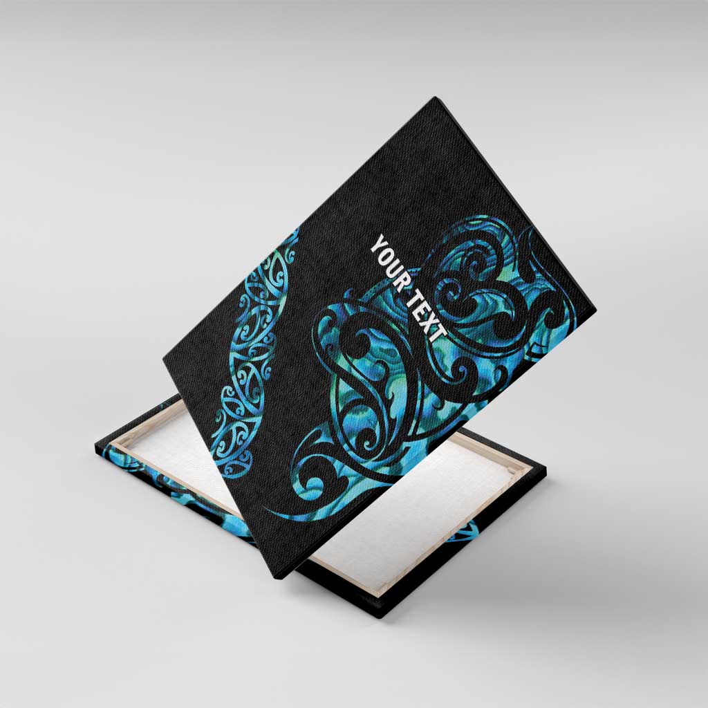 All Black Maori Tribal Tattoo Personalised Canvas Wall Art Polynesian Style