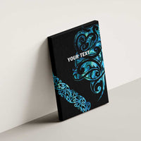 All Black Maori Tribal Tattoo Personalised Canvas Wall Art Polynesian Style