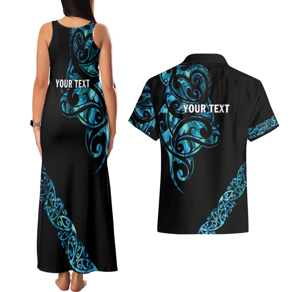 All Black Maori Tribal Tattoo Personalised Couples Matching Tank Maxi Dress and Hawaiian Shirt Polynesian Style LT9 - Polynesian Pride