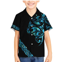 All Black Maori Tribal Tattoo Personalised Family Matching Mermaid Dress and Hawaiian Shirt Polynesian Style LT9 Son's Shirt Black - Polynesian Pride