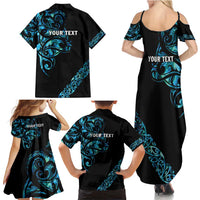 All Black Maori Tribal Tattoo Personalised Family Matching Summer Maxi Dress and Hawaiian Shirt Polynesian Style LT9 - Polynesian Pride
