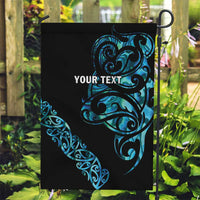 All Black Maori Tribal Tattoo Personalised Garden Flag Polynesian Style