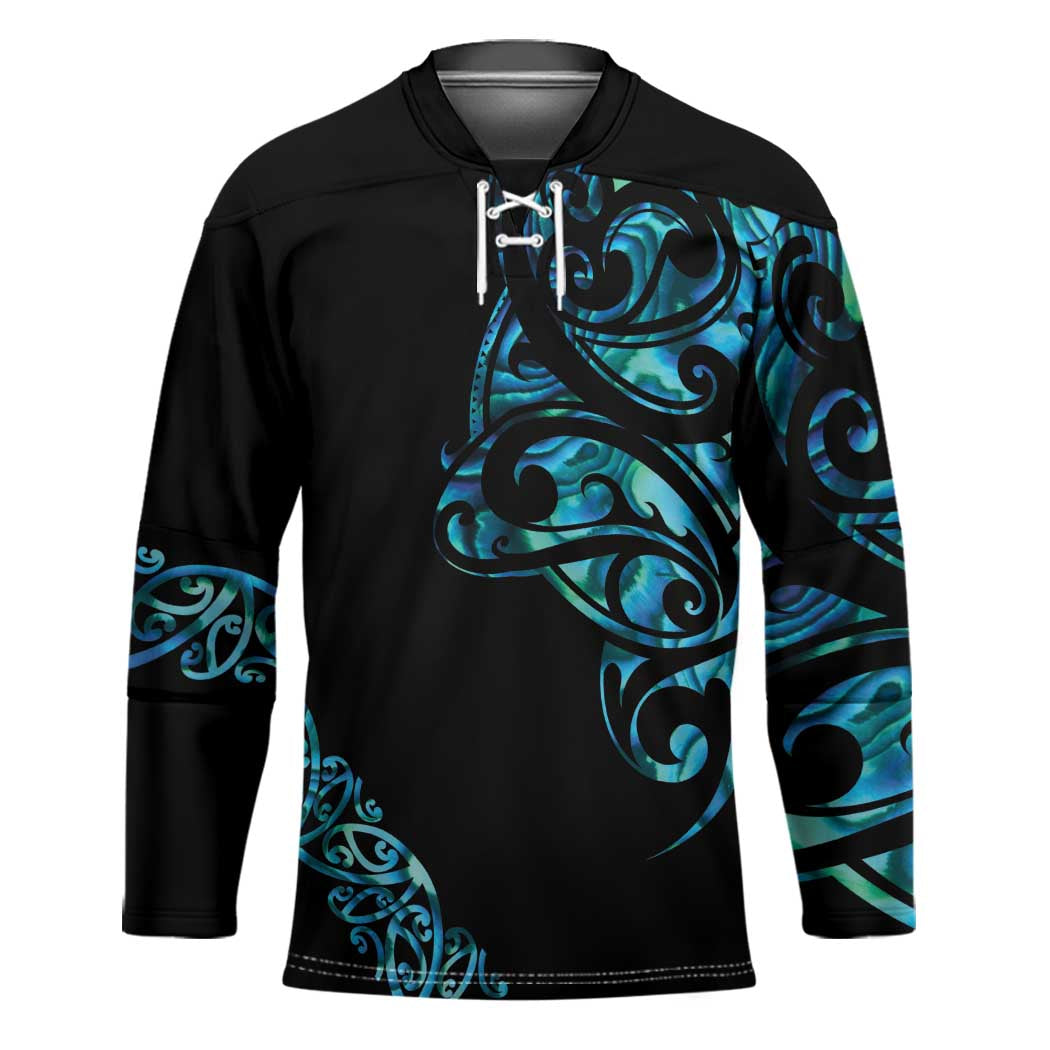 All Black Maori Tribal Tattoo Personalised Hockey Jersey Polynesian Style - Polynesian Pride