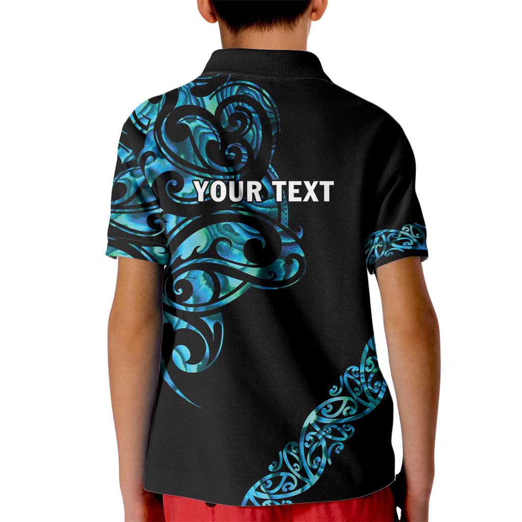 All Black Maori Tribal Tattoo Personalised Kid Polo Shirt Polynesian Style LT9 - Polynesian Pride