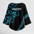 All Black Maori Tribal Tattoo Personalised Kimono Sleeve Blouse Polynesian Style - Polynesian Pride