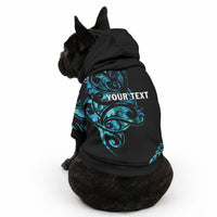 All Black Maori Tribal Tattoo Personalised Pet Hoodie Polynesian Style