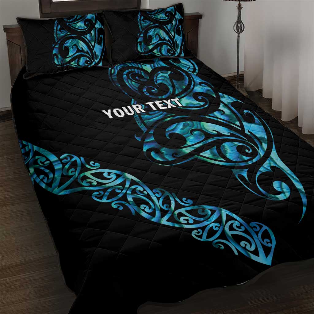 All Black Maori Tribal Tattoo Personalised Quilt Bed Set Polynesian Style