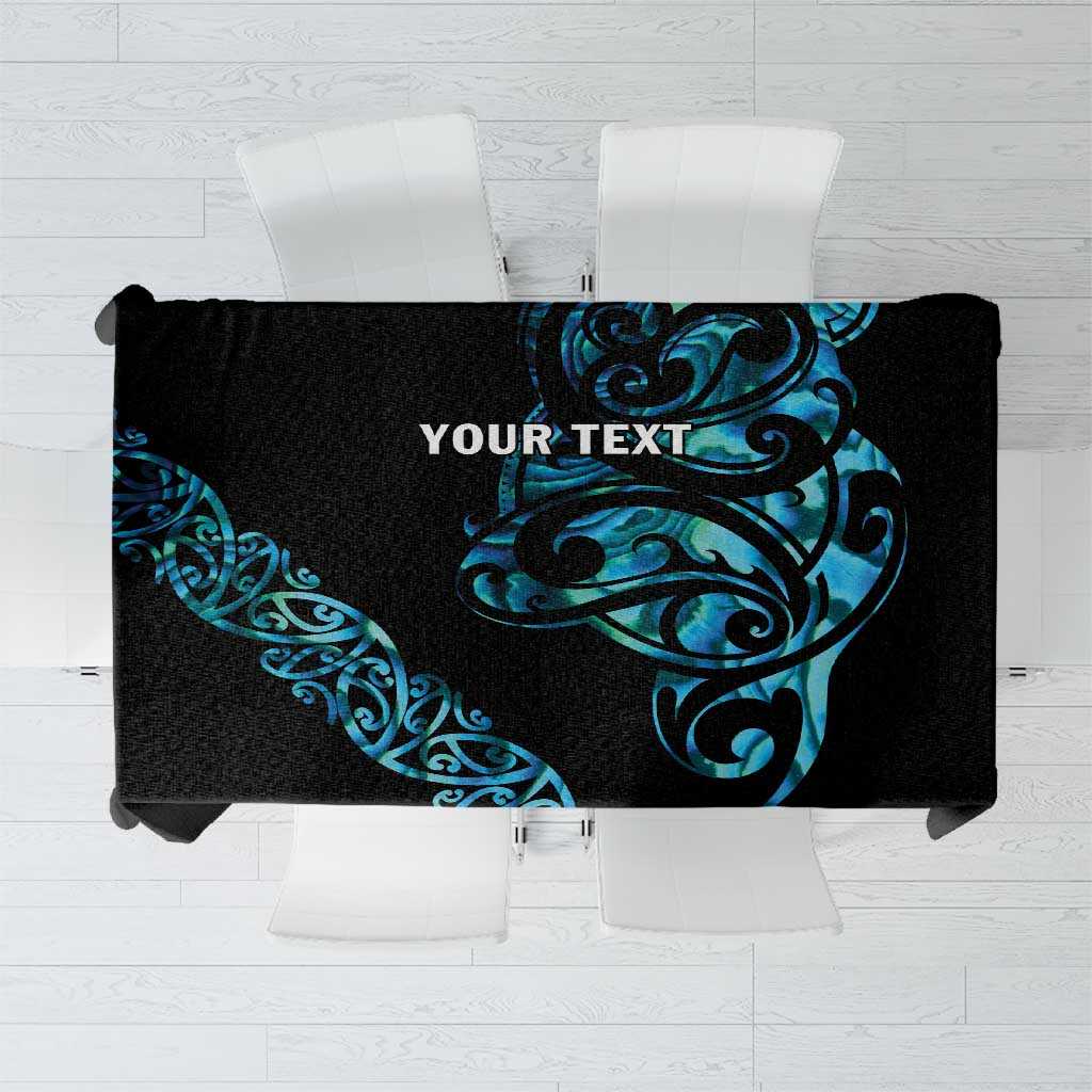 All Black Maori Tribal Tattoo Personalised Tablecloth Polynesian Style