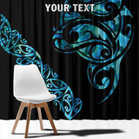 All Black Maori Tribal Tattoo Personalised Window Curtain Polynesian Style