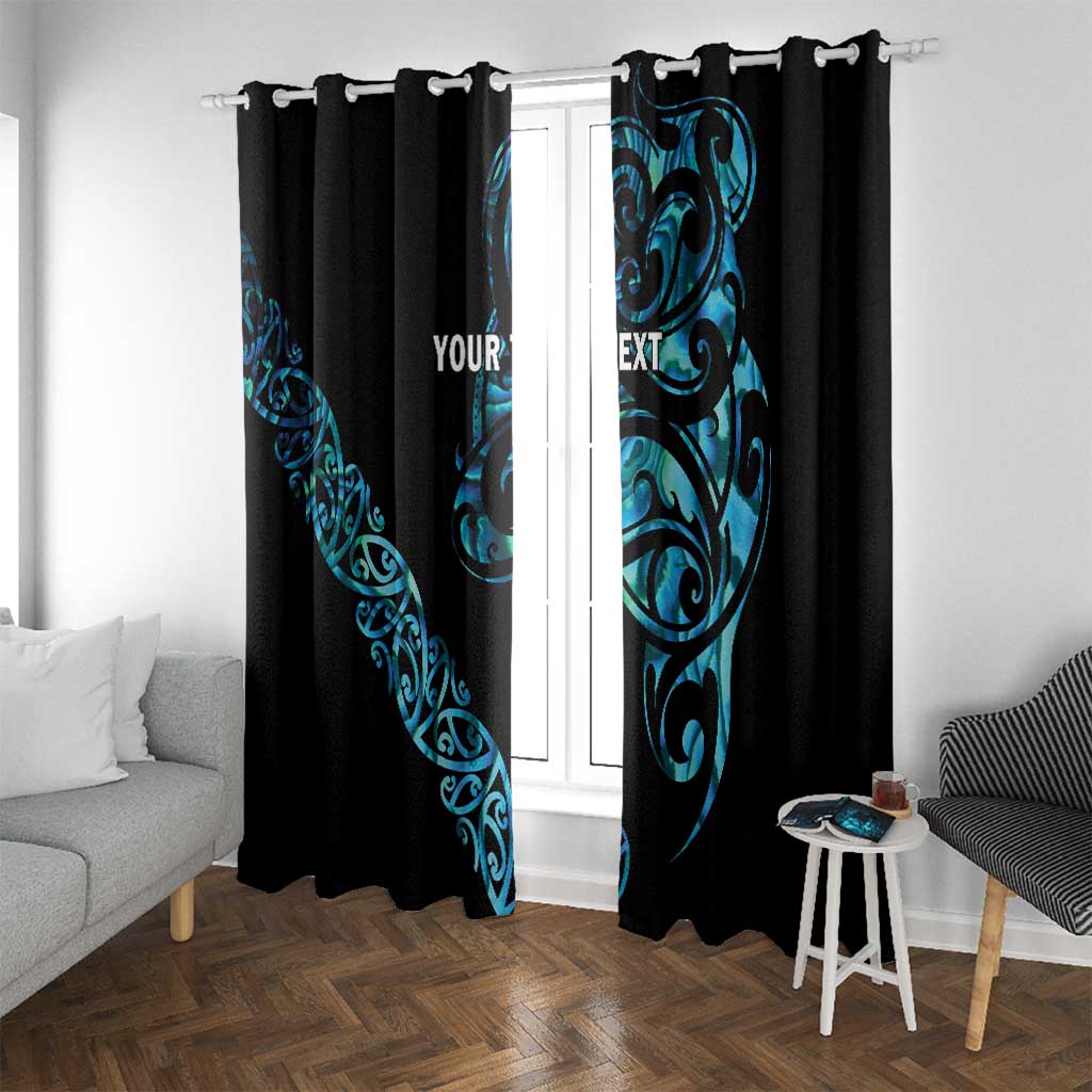 All Black Maori Tribal Tattoo Personalised Window Curtain Polynesian Style