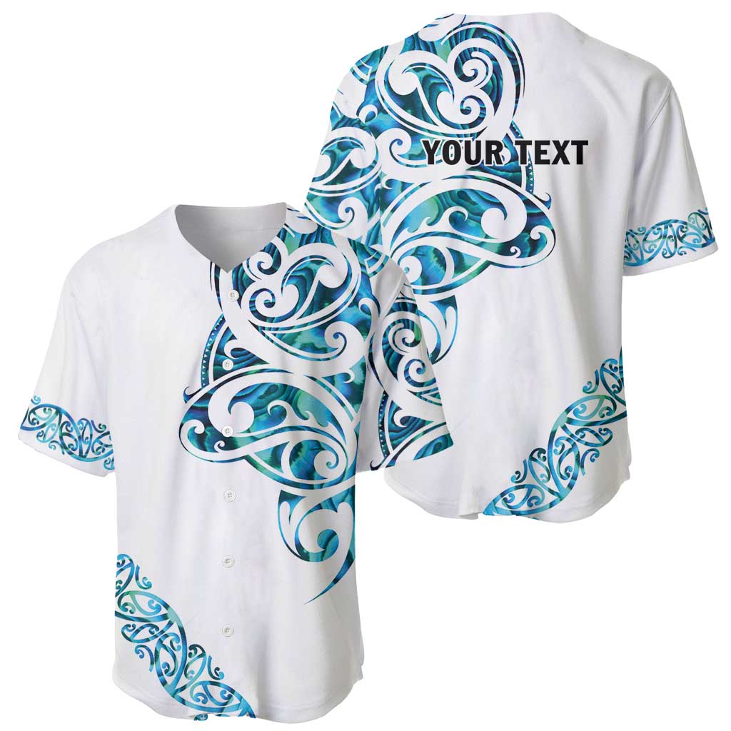 All White Maori Tribal Tattoo Personalised Baseball Jersey Polynesian Style