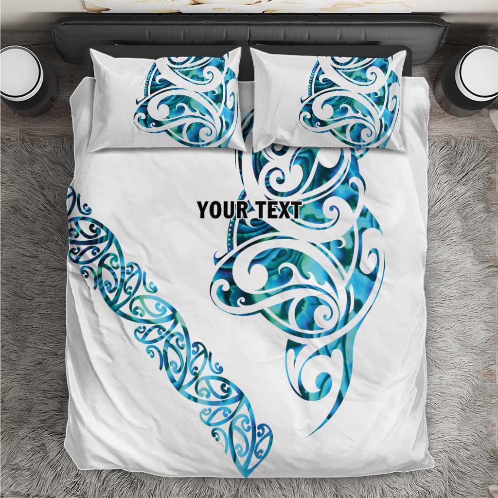 All White Maori Tribal Tattoo Personalised Bedding Set Polynesian Style