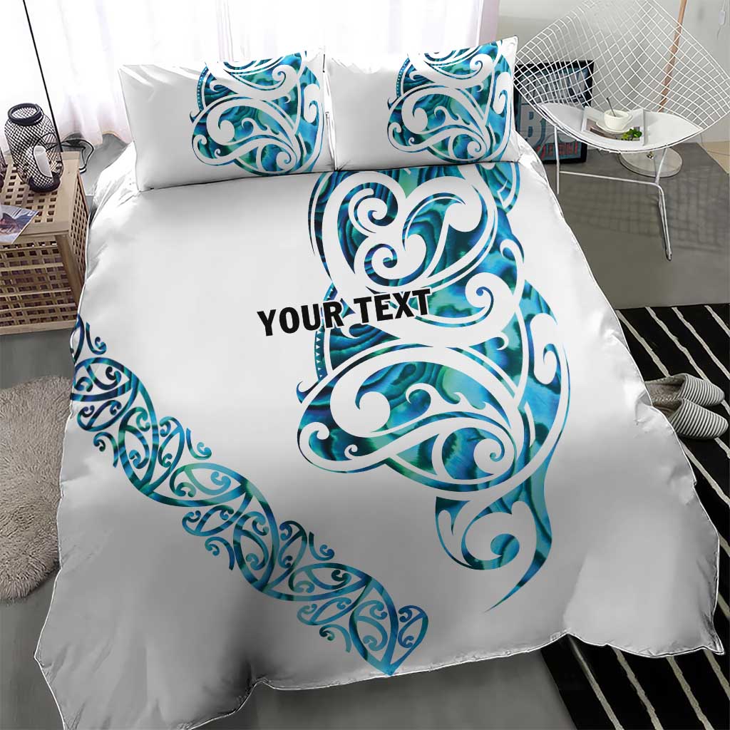 All White Maori Tribal Tattoo Personalised Bedding Set Polynesian Style