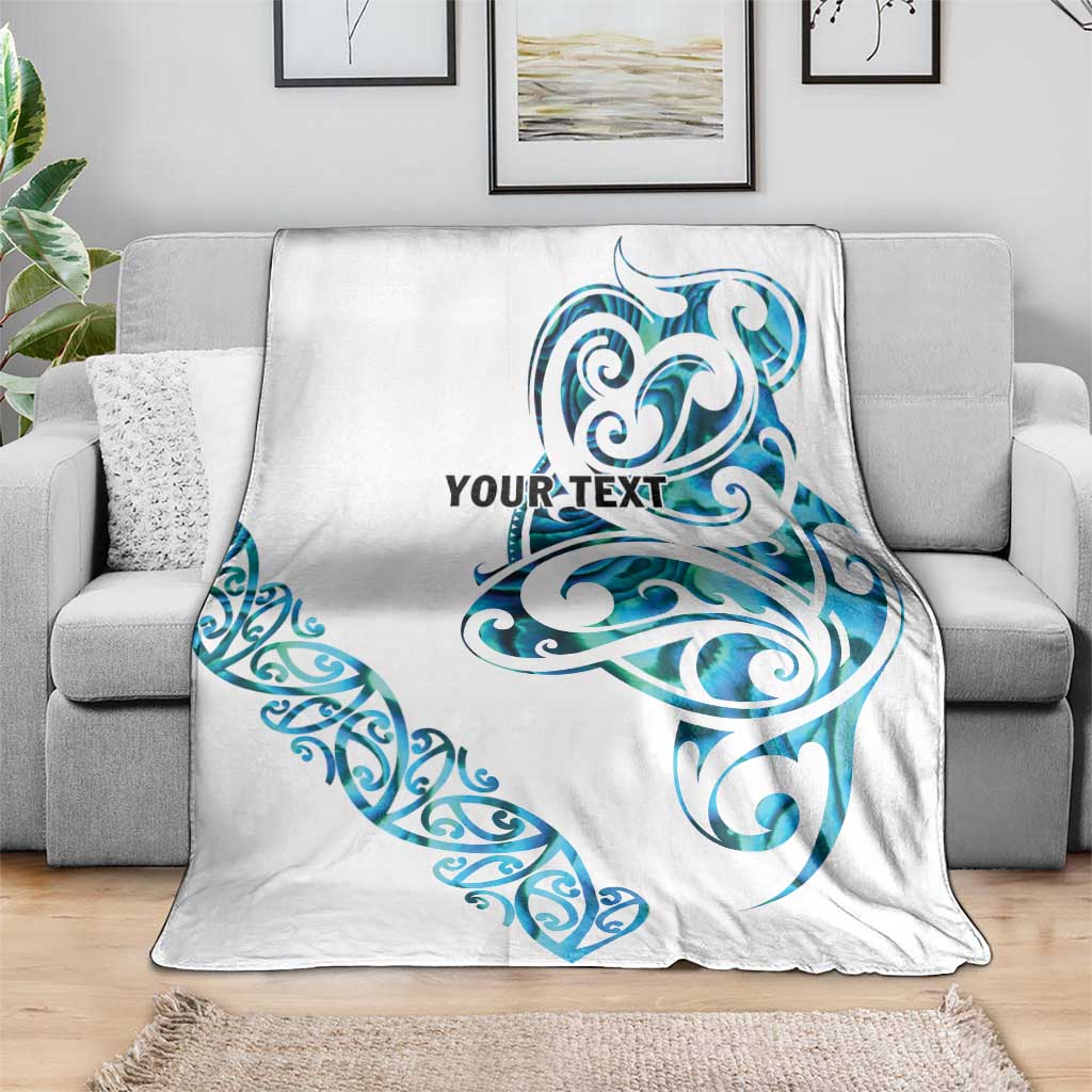 All White Maori Tribal Tattoo Personalised Blanket Polynesian Style
