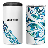 All White Maori Tribal Tattoo Personalised 4 in 1 Can Cooler Tumbler Polynesian Style