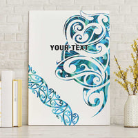 All White Maori Tribal Tattoo Personalised Canvas Wall Art Polynesian Style