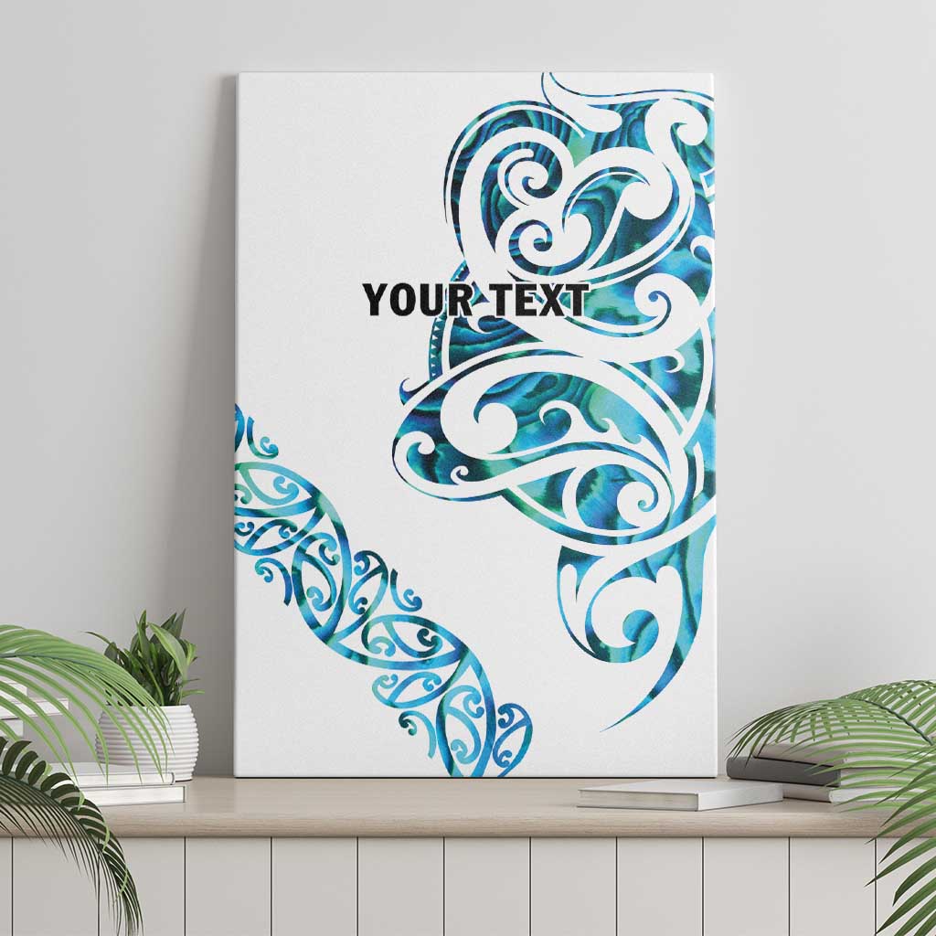 All White Maori Tribal Tattoo Personalised Canvas Wall Art Polynesian Style