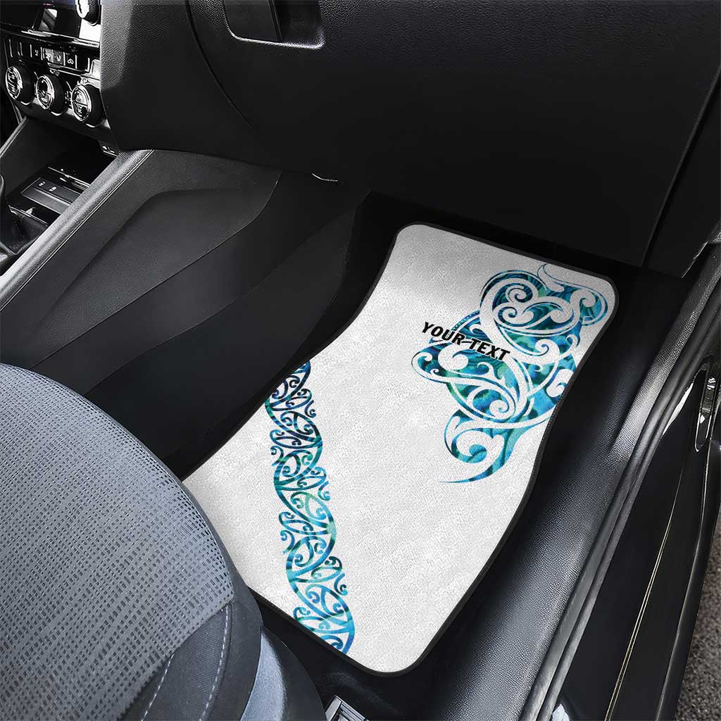 All White Maori Tribal Tattoo Personalised Car Mats Polynesian Style