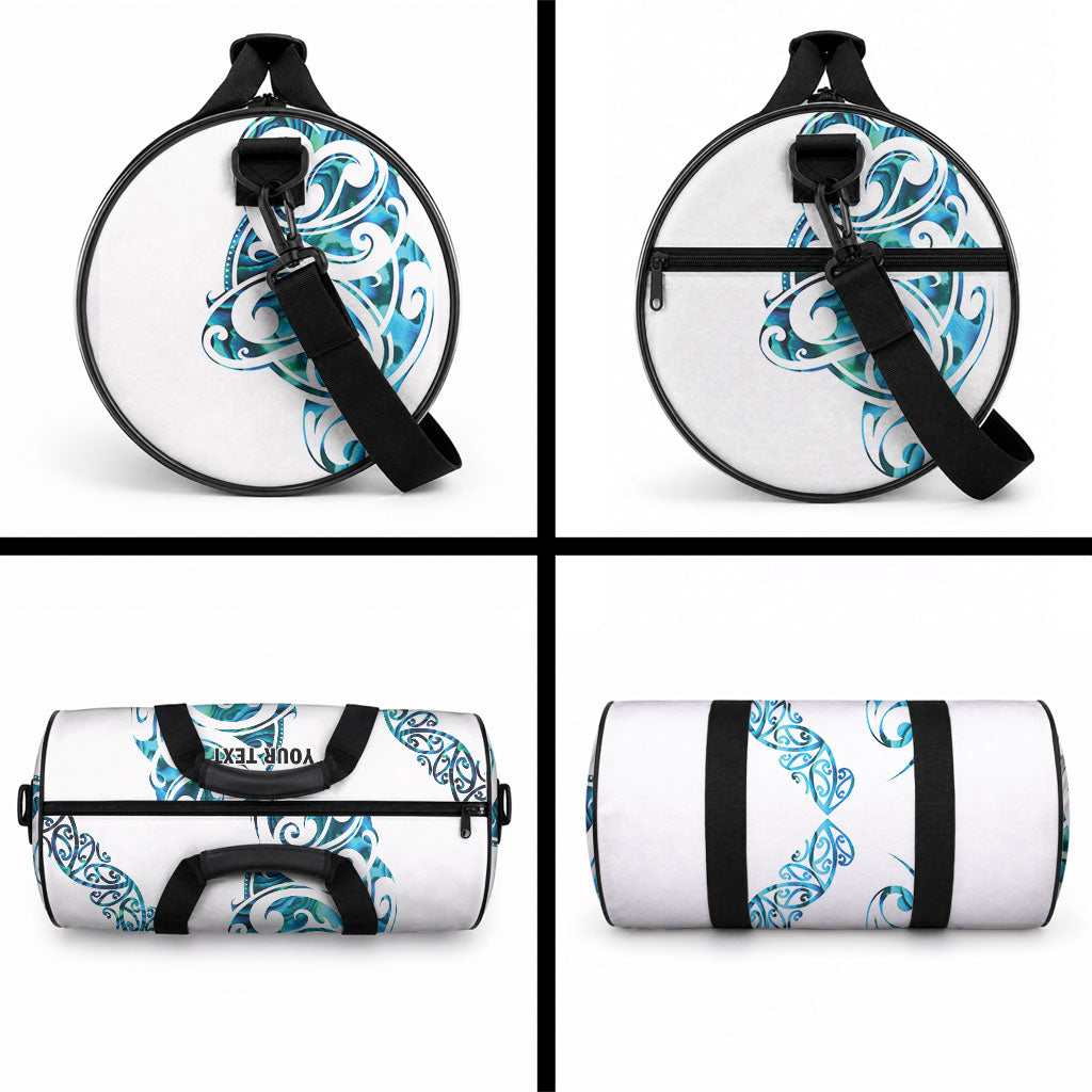 All White Maori Tribal Tattoo Personalised Duffle Bag Polynesian Style