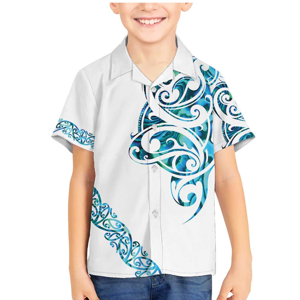 All White Maori Tribal Tattoo Personalised Family Matching Mermaid Dress and Hawaiian Shirt Polynesian Style LT9 Son's Shirt White - Polynesian Pride