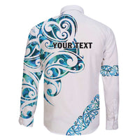 All White Maori Tribal Tattoo Personalised Family Matching Off Shoulder Maxi Dress and Hawaiian Shirt Polynesian Style LT9 - Polynesian Pride
